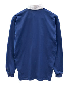 Ichpig Rugby Long Sleeve Polo Shirt in Navy - Bisy Clothing