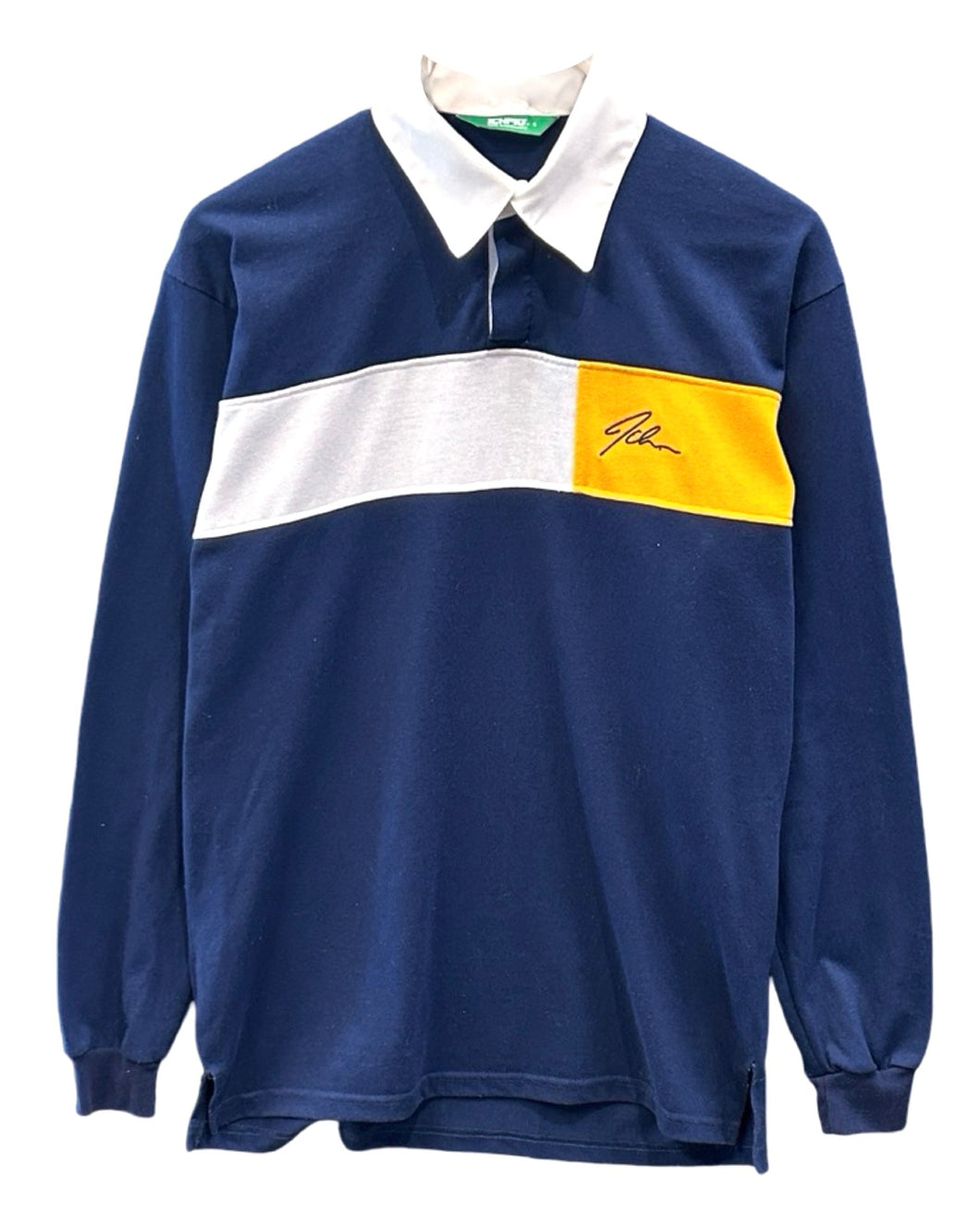 Ichpig Rugby Long Sleeve Polo Shirt in Navy - Bisy Clothing