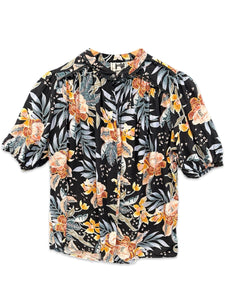 Jaase Black Print Anita Oversized Button Shirt ⏐ Size XS - Bisy Clothing