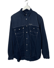 Load image into Gallery viewer, JAG JEANS Size XL Vintage Snap Button Shirt in Navy JUL6621 - Bisy Clothing