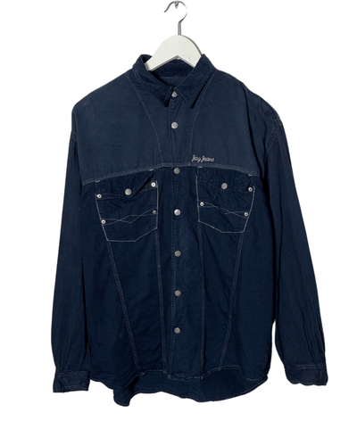 JAG JEANS Size XL Vintage Snap Button Shirt in Navy JUL6621 - Bisy Clothing