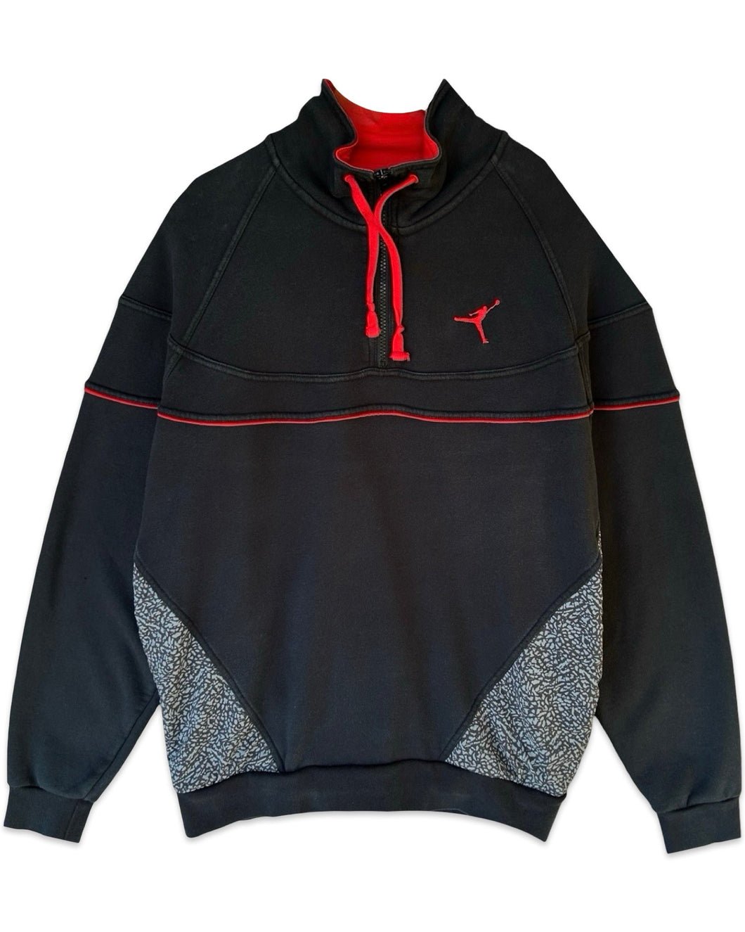 Jordan Air Jordan 3 Vault Quarter Zip Sweater in Black and Red (2022) - Bisy Clothing