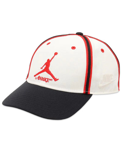 Jordan x Awake NY Club Cap in Sail and University Red (2024) - Bisy Clothing