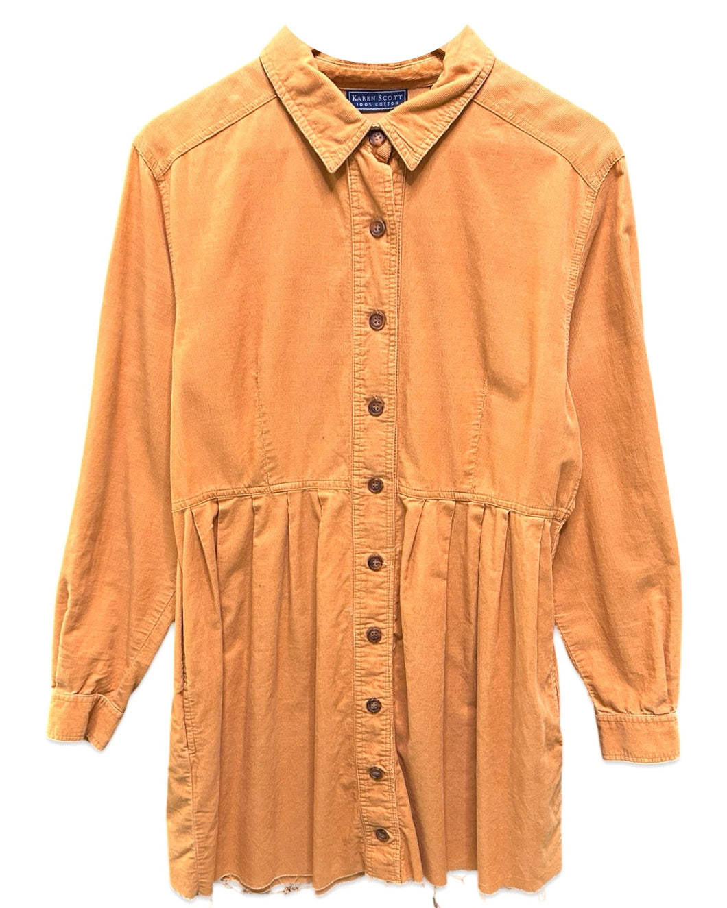 Karen Scott Vintage Long Sleeve Shirt Dress in Corduroy - Bisy Clothing