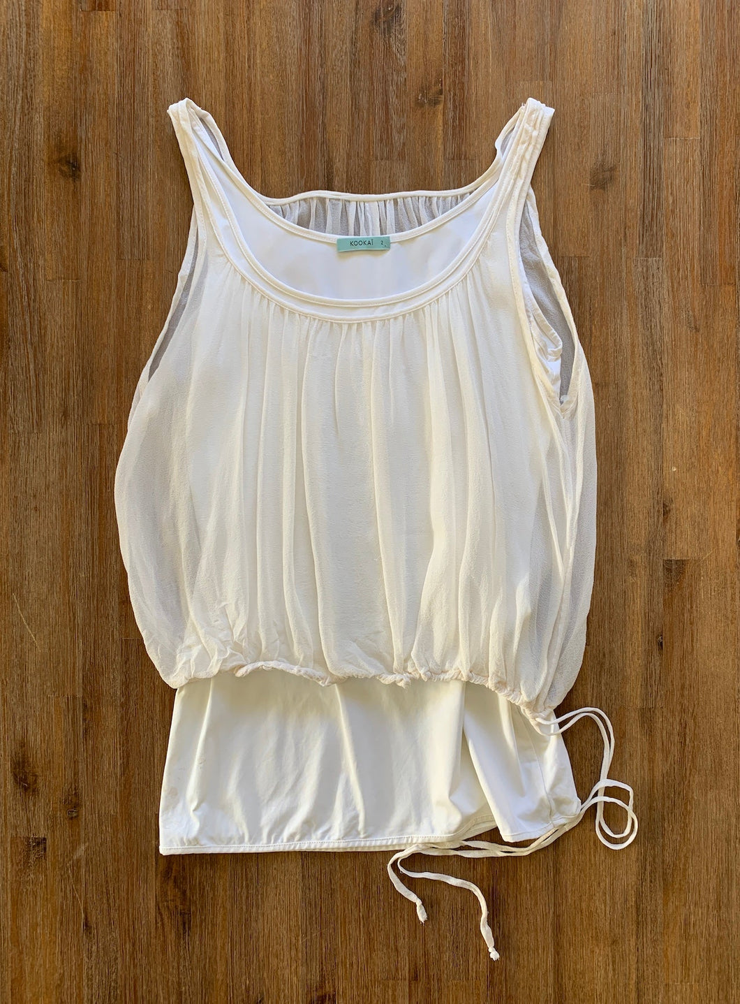 KOOKAI Size 2 Frill Top in Cream Women's JAN17 - Bisy Clothing