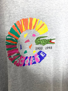 LACOSTE Size M Vintage Embroidered Grey Short Sleeve T-Shirt Mens - Bisy Clothing