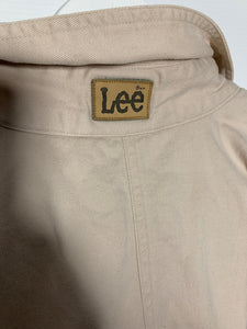 LEE Size XL Vintage Lee Jeans Zip Long Jacket in Beige Men's - Bisy Clothing