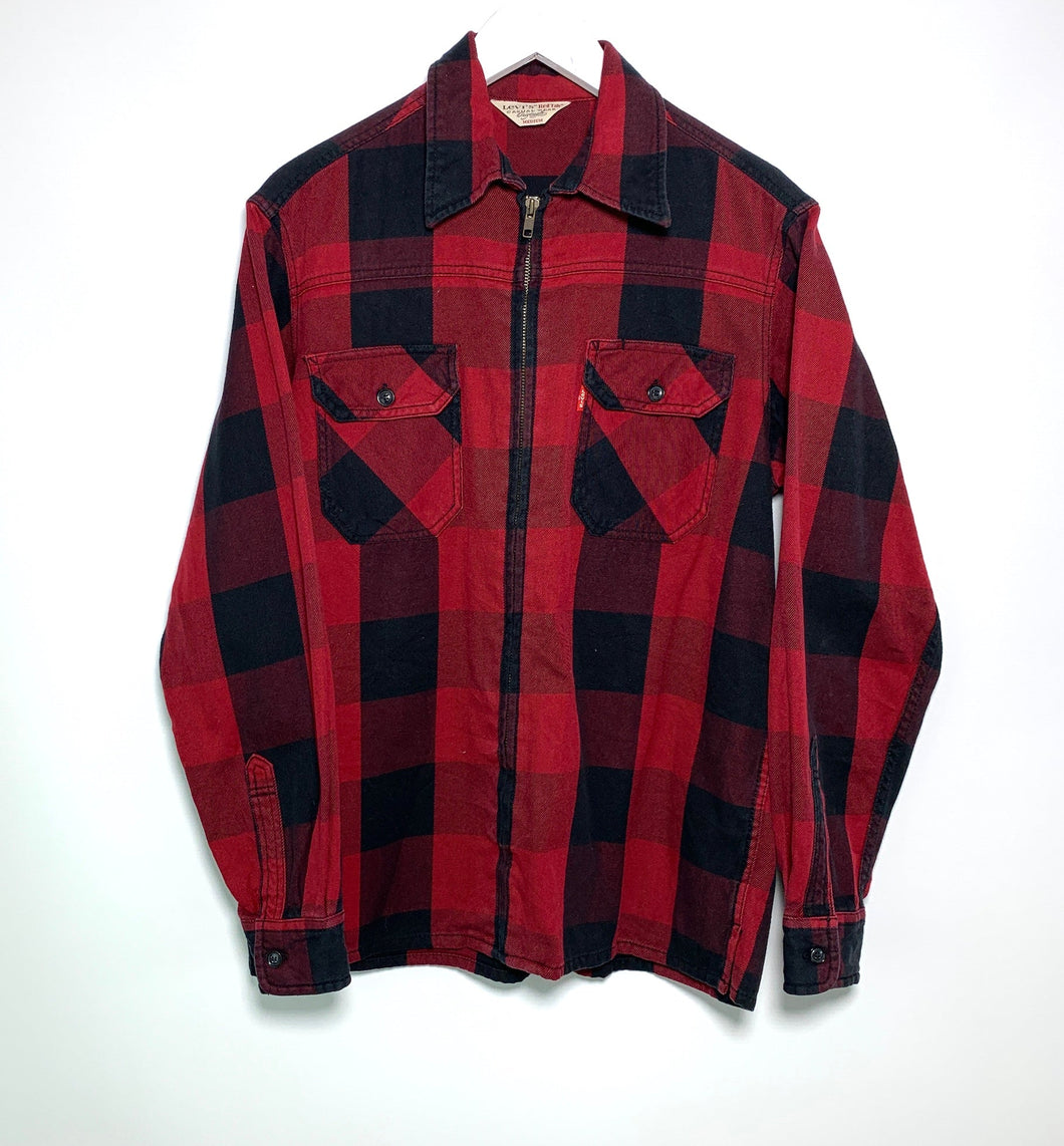 LEVI'S Size M Red Tag Plaid Zip Jacket Women's MAY3821 - Bisy Clothing