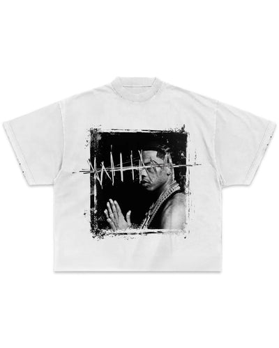 Lil Baby Wham Photo Oversized Short Sleeve T-Shirt in White (2025) - Bisy Clothing