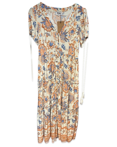 Lyon Long Dress in Multicoloured Floral - Bisy Clothing