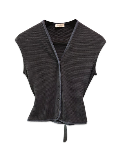 Maison Ullens Designer Sleeveless Button Vest ⏐ Size S - Bisy Clothing