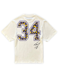 Mitchell & Ness Los Angeles Laker Shaquille O'neal T-Shirt White - Bisy Clothing