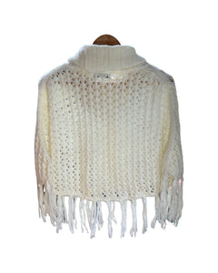 Mohair Knit Roll Neck Crop Poncho<br/>Vintage - Bisy Clothing