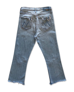 MOTHER Size 29 Superior Denim Distressed Jeans in Light Blue - Bisy Clothing
