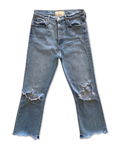 MOTHER Size 29 Superior Denim Distressed Jeans in Light Blue - Bisy Clothing