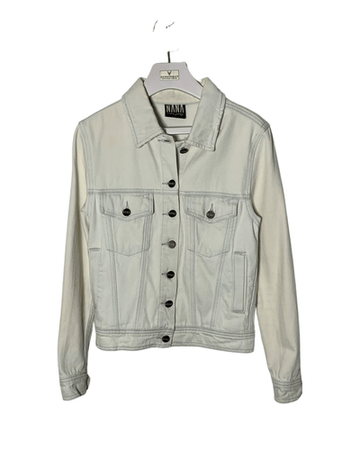 NANA JUDY Size 10 Distressed Denim Jacket in Light Blue JUN40211 - Bisy Clothing