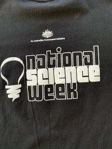 NATIONAL SCIENCE WEEK Size M Australian Government T-shirt in Black Mens JAN101 - Bisy Clothing