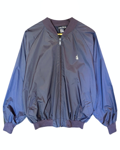 Nautica Vintage Zip Sailing Bomber Jacket in Navy - Bisy Clothing