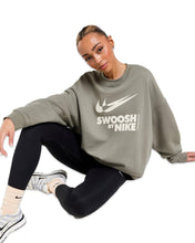將圖片載入圖庫檢視器 Nike NSW Oversized Fleece Crewneck Sweatshirt in Dark Stucco - Bisy Clothing