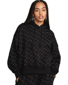 Nike NSW Phoenix Fleece All Over Hoodie in Black - Bisy Clothing