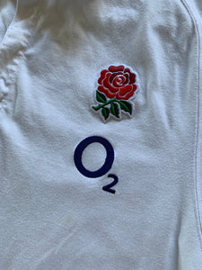 NIKE Size L Vintage England Rugby Team Polo Shirt in White Mens JAN52 - Bisy Clothing