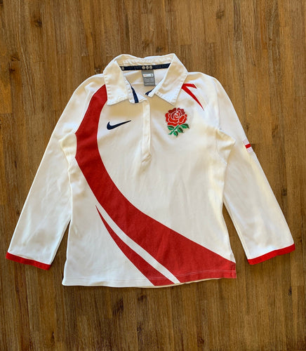 NIKE Size S Vintage English National Rugby Union Team Jersey Women's FEB72 - Bisy Clothing
