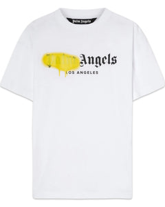 Palm Angels Los Angels Sprayed Short Sleeve T-shirt in White (SS21) - Bisy Clothing