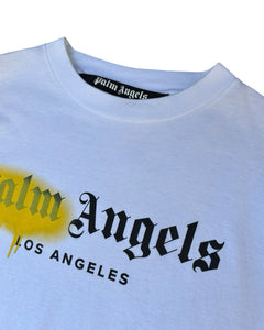 Palm Angels Los Angels Sprayed Short Sleeve T-shirt in White (SS21) - Bisy Clothing