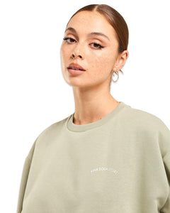 Pink Soda Sport Baton Oversized Sweatshirt in Seagrass - Bisy Clothing