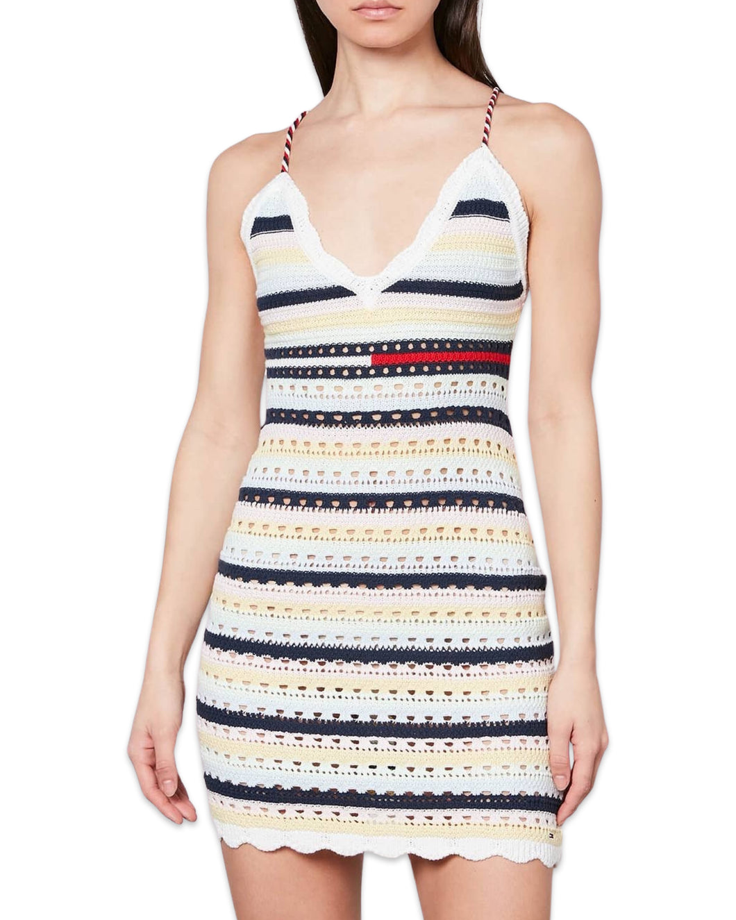 Tommy Jeans Crochet Stripe Sleeveless Mini Dress ⏐ Multiple Sizes
