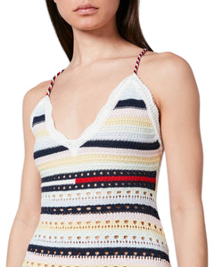 Tommy Jeans Crochet Stripe Sleeveless Mini Dress ⏐ Multiple Sizes
