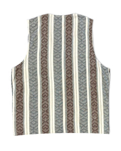 Ethics Vintage Patterned Linen Vest ⏐ Size M
