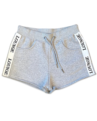 Lounge Australia High Waisted Tape Sweat Shorts in Grey ⏐ Size S