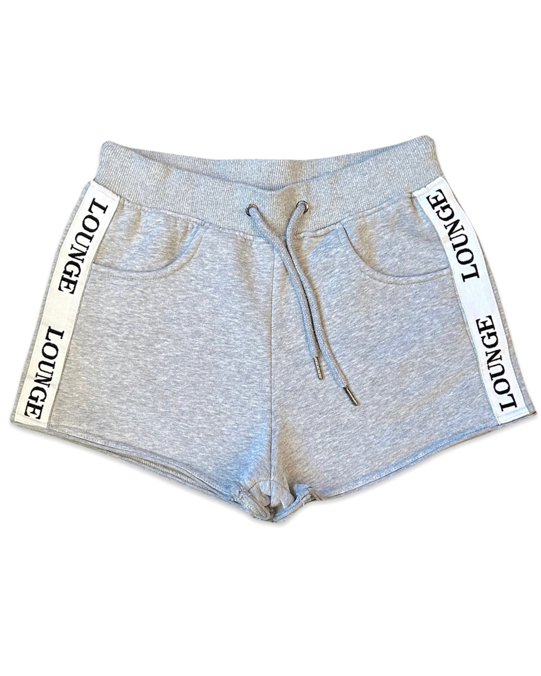 Lounge Australia High Waisted Tape Sweat Shorts in Grey ⏐ Size S