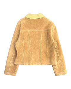 Wrangler Vintage Leather Sherpa Lined Zip Jacket ⏐ Size L
