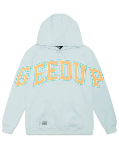 Geedup Team Logo Hoodie in Dolphin Blue / Orange ⏐ Size L