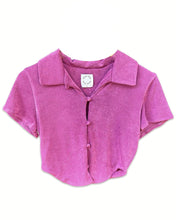 Load image into Gallery viewer, With Jean Short Sleeve Button Shirt in Purple