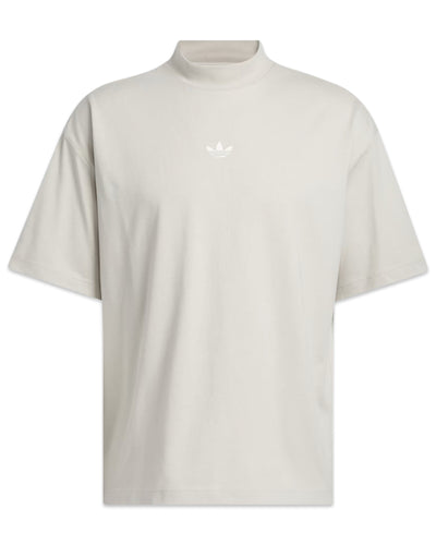 Adidas Basketball Mock Neck Short Sleeve T-Shirt in Putty Grey