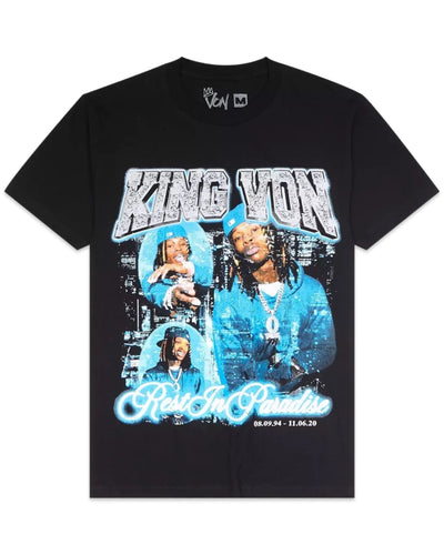 King Von Rest in Paradise Short Sleeve T-Shirt in Black ⏐ Multiple Sizes