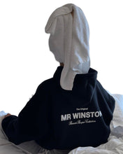 將圖片載入圖庫檢視器 Mr Winston &quot;Spa Collection&quot; Pamper White  Puff Hood Jumper in Black  ⏐ Size S
