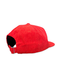 Triple J Embroidered Drum Logo Cord Cap in Red
