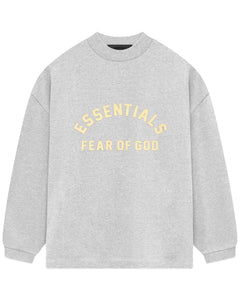 Essentials Fear of God Heavy Bonded Long Sleeve in Light Heather Grey