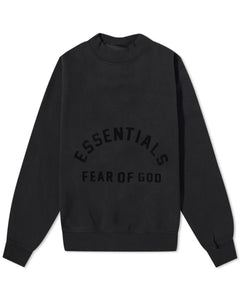 Essentials Fear of God Crewneck Sweat  in Jet Black SS23