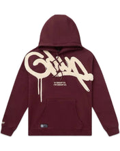 Load image into Gallery viewer, Geedup Handstyle Hoodie in Maroon and Cream