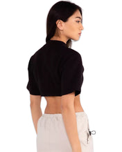Load image into Gallery viewer, Tommy Jeans Badge Mock Neck Crop Short Sleeve Top ⏐ Multiple Sizes