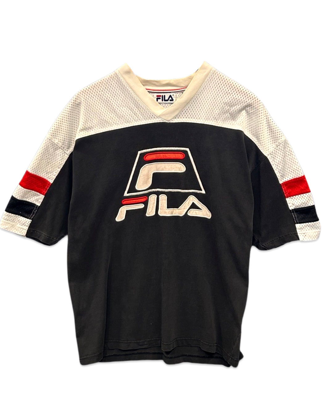 Fila Vintage Short Sleeve Perforated T-Shirt Jersey ⏐ Fits L