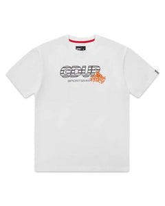 Geedup Sportsman PFK Play For Keeps Short Sleeve T-Shirt in White/Orange