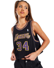Load image into Gallery viewer, Mitchell &amp; Ness Los Angeles Lakers Shaq O&#39;Neal #34 Crop Jersey ⏐ Multiple Sizes