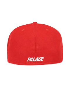 Palace x New Era Low Profile P 59Fifty in Red ⏐ 7 3/4"