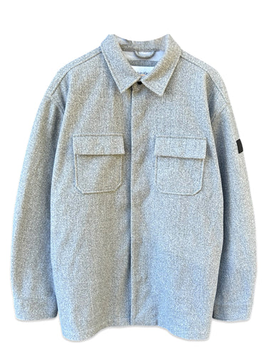 Calvin Klein Oversized Faux Wool Long Sleeve Overshirt in Grey ⏐ Size XL